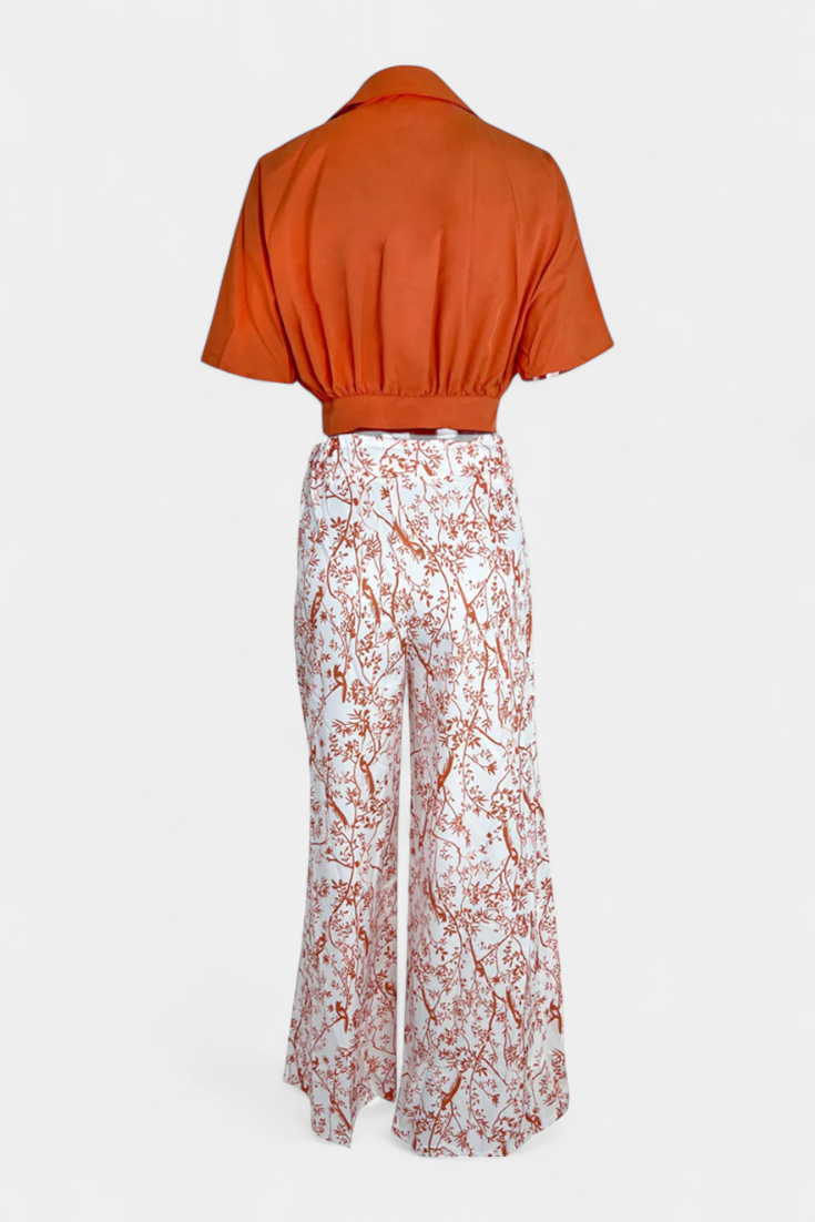 Completo Boho con Collo a V e Gamba Larga