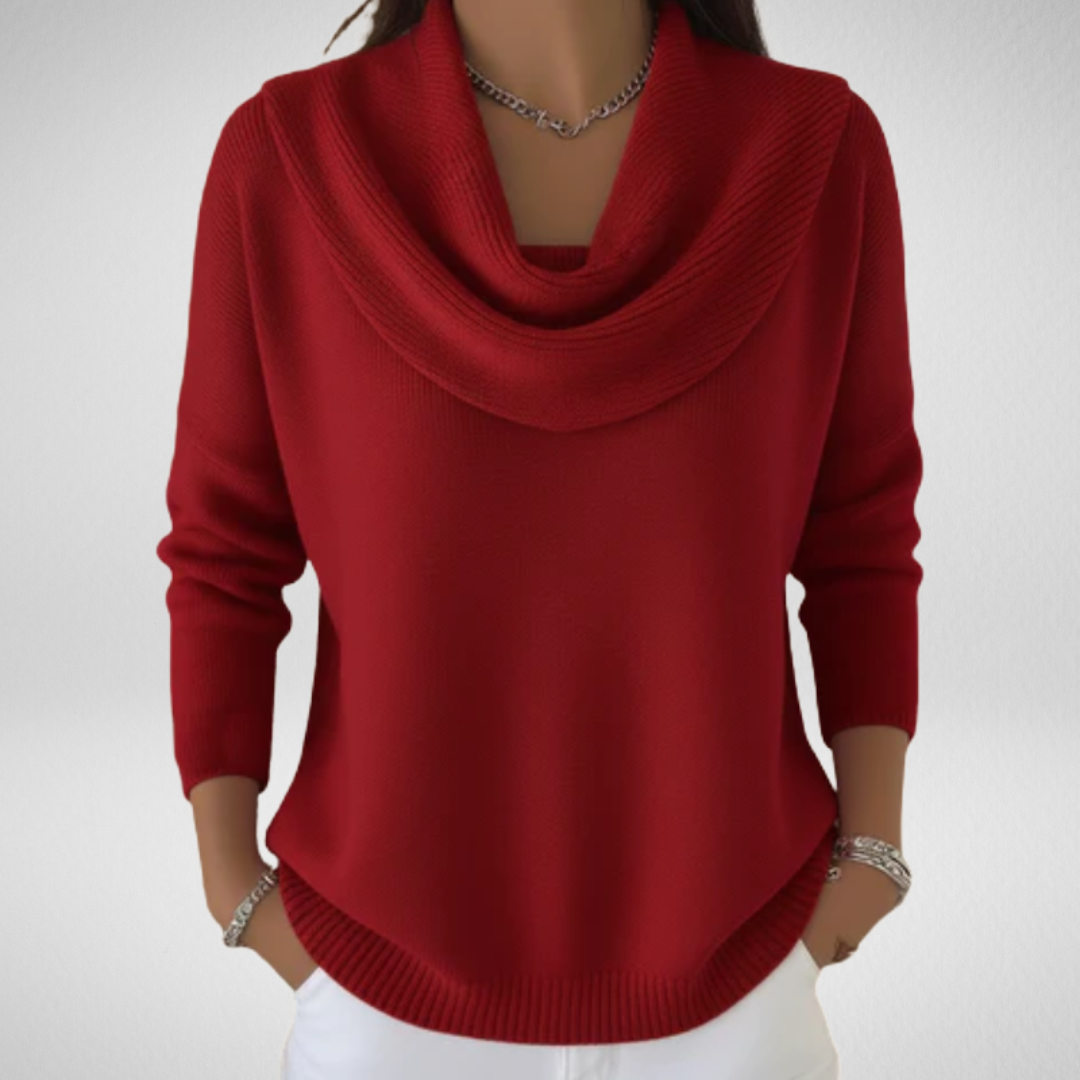 Marielle | Maglione con Collo Drappeggiato Elegante