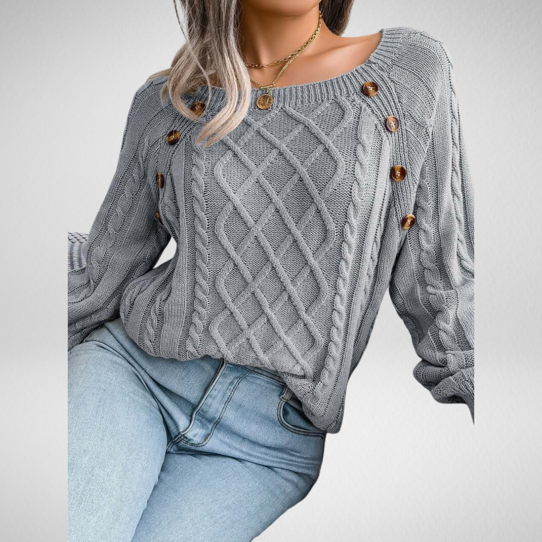 Léonie | Maglione Intrecciato con Bottoni