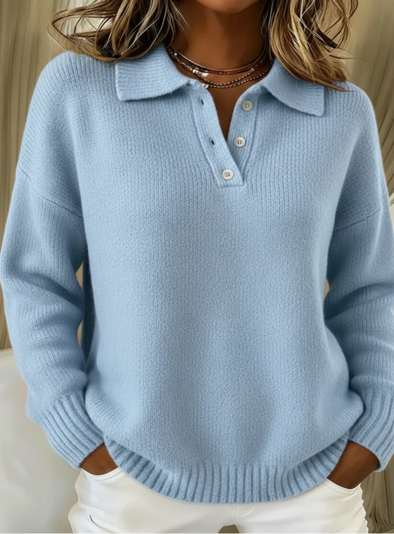 Claudine | Pullover Polo Raffinato in Maglia Morbida