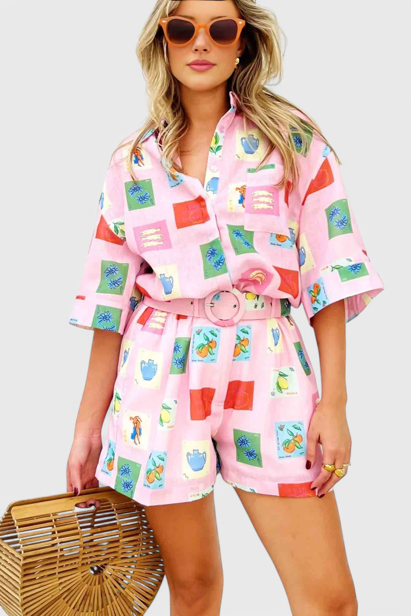 Paula Completo Stampa Rosa