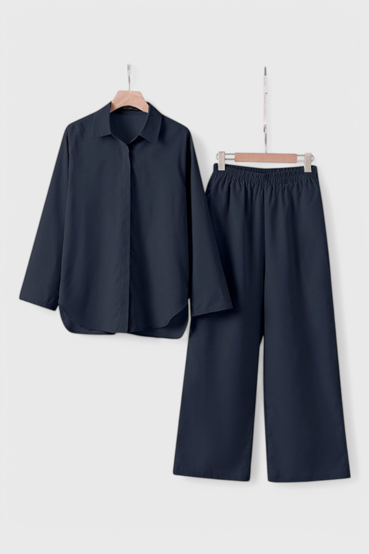 Skye Set di Due Pezzi in Lino e Cotone con Silhouette Relaxed