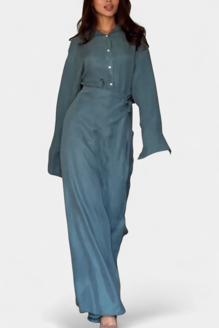 Marisol Completo Casual con Camicia Larga e Pantaloni Gonna