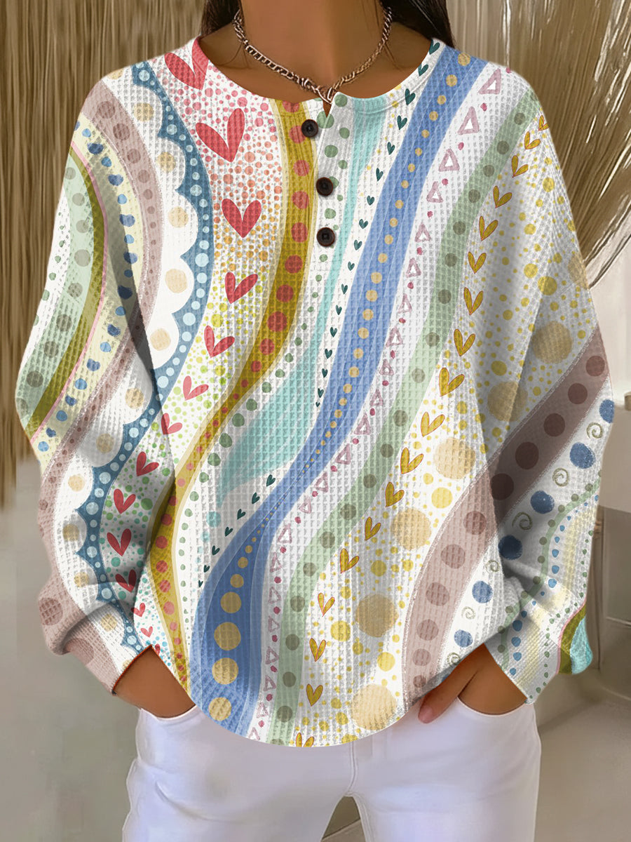 Luna | Maglione con Motivi a Strisce Colorate