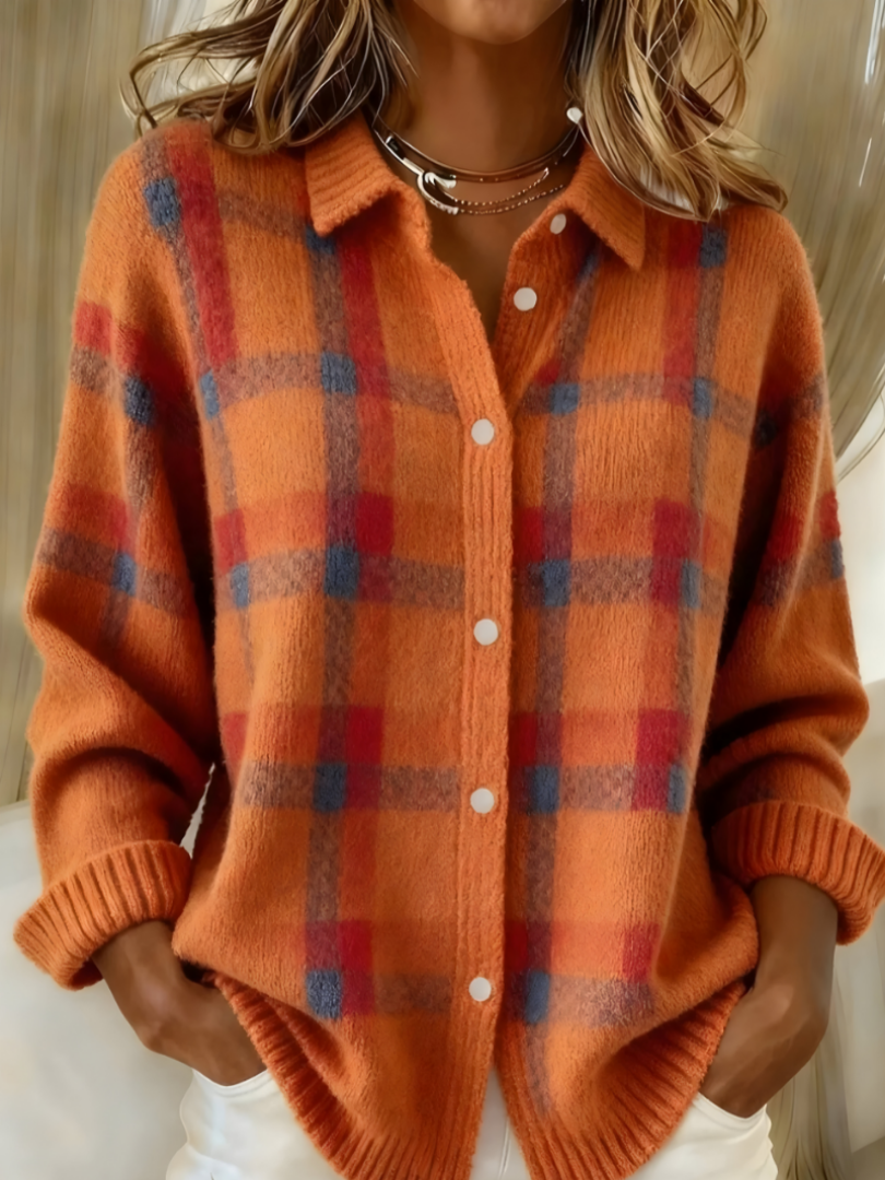 Milano Essenza | Cardigan in Maglia Morbida a Quadri