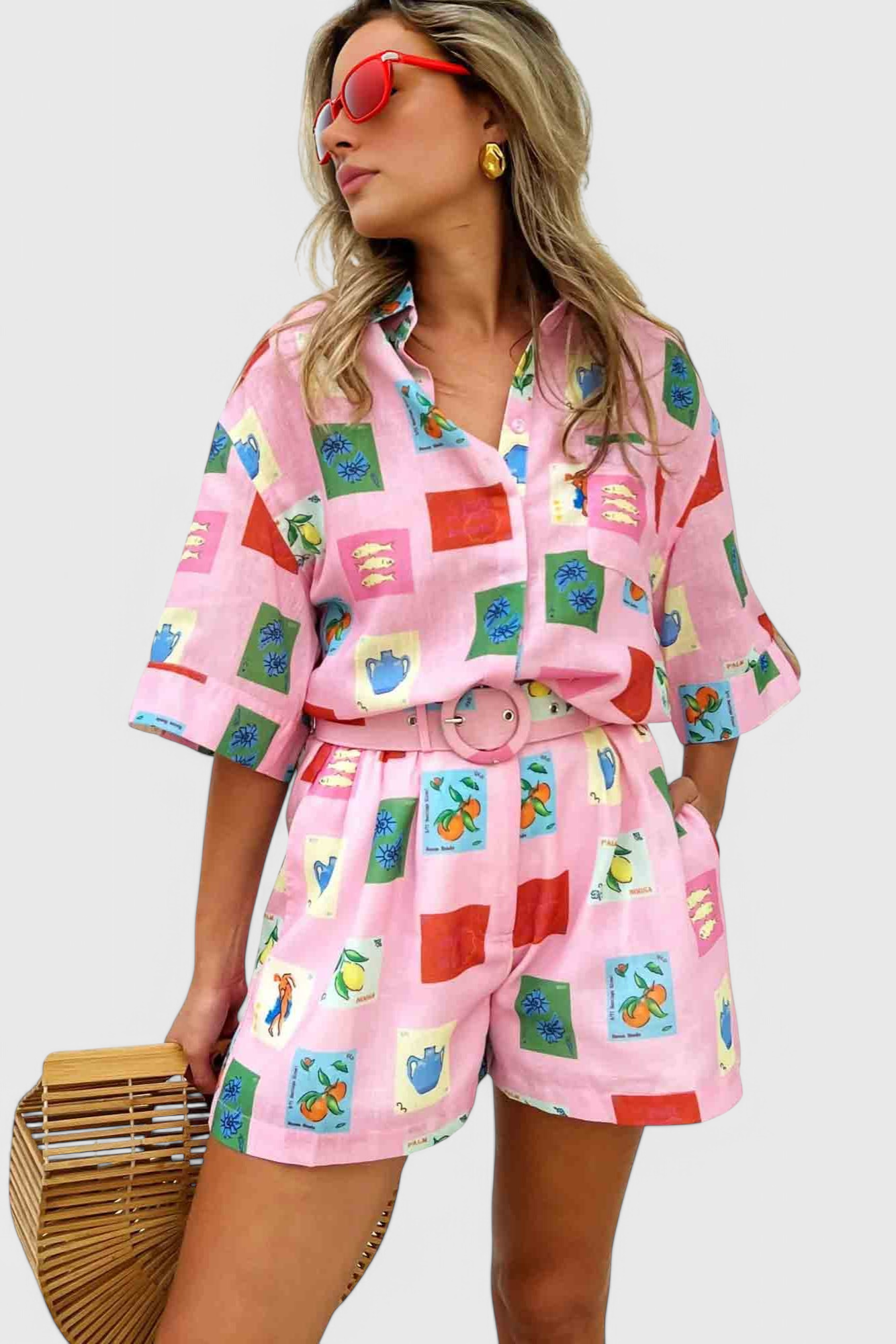 Paula Completo Stampa Rosa