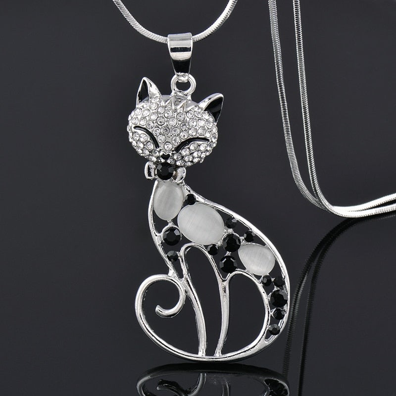 Collana Cats of Love in argento sterling con zirconi incastonati