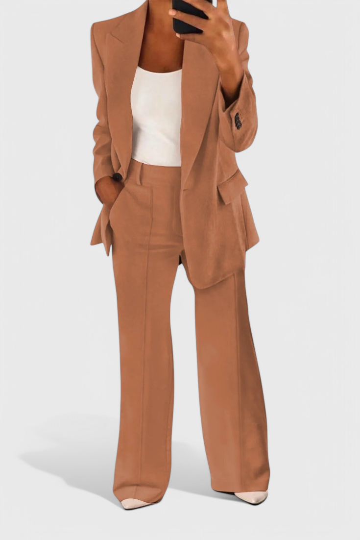 Kaia Completo Lucido di 2 Pezzi per il Lavoro e Oltre