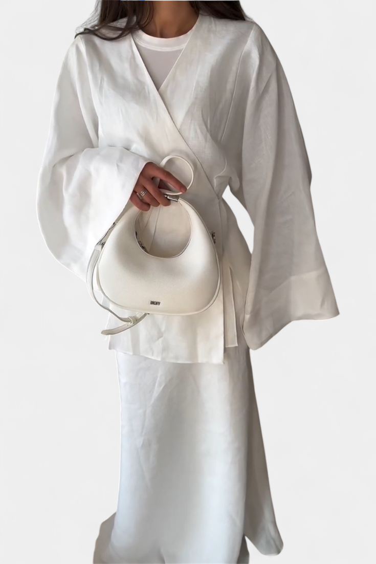 Zelda Completo Camicia con Scollatura a V e Gonna con Spacco