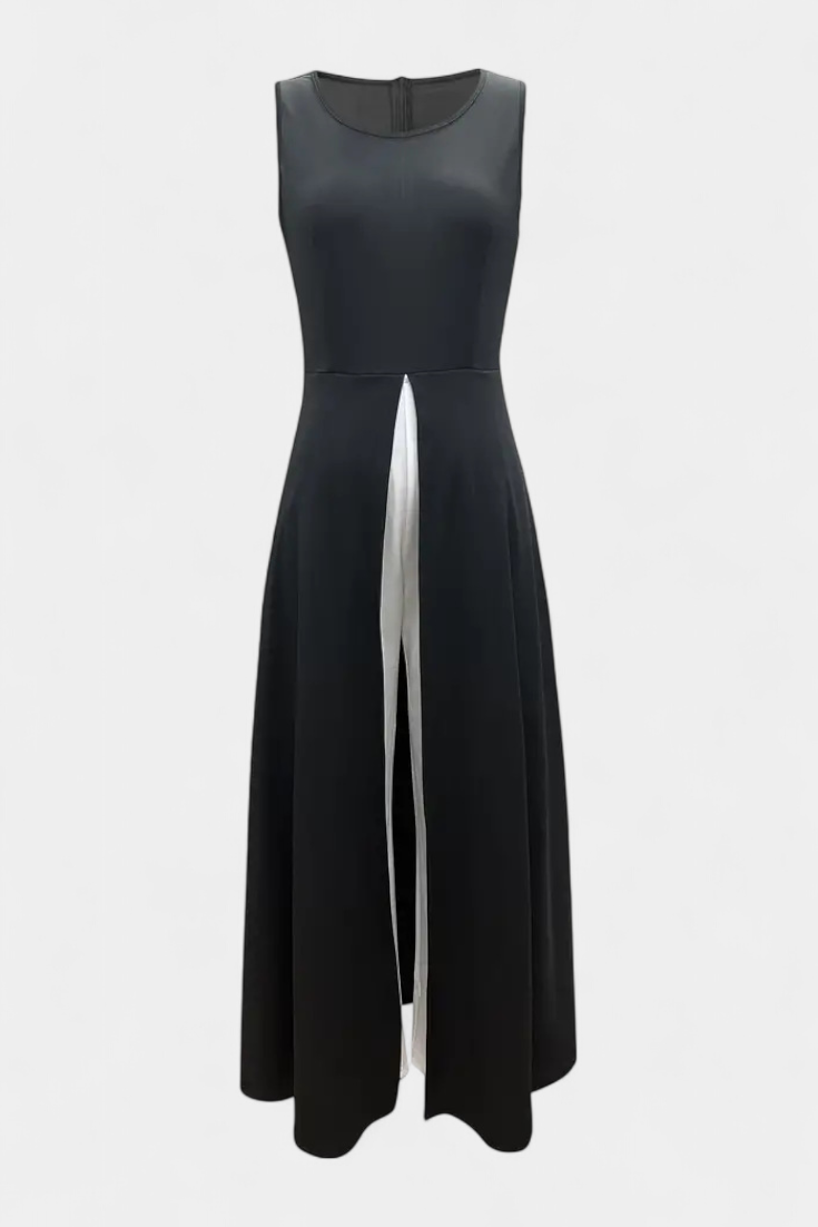 Alicia Completo Bicolore Elegante Senza Maniche con Pantaloni Ampi