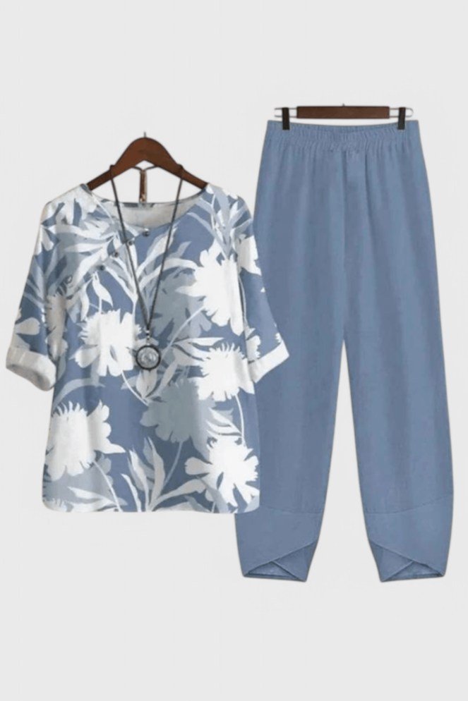 Ursula Completo Chic di Camicia e Pantaloni con Stile Rilassato