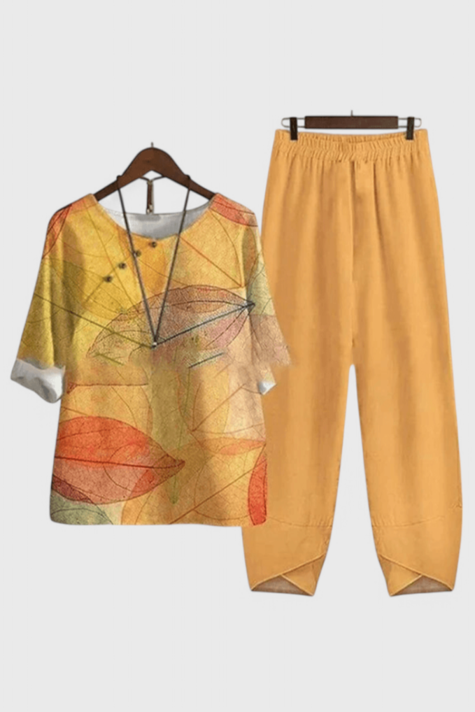 Ursula Completo Chic di Camicia e Pantaloni con Stile Rilassato