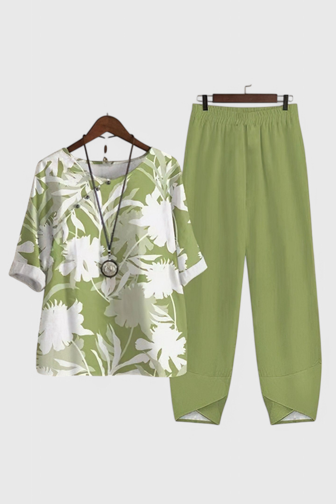 Ursula Completo Chic di Camicia e Pantaloni con Stile Rilassato