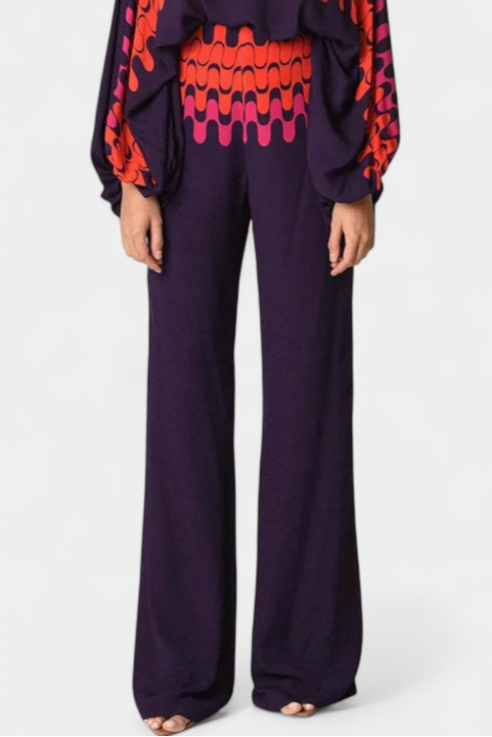 Sybella Set di Due Pezzi con Spalle Scoperte e Pantaloni Ampi Stampati