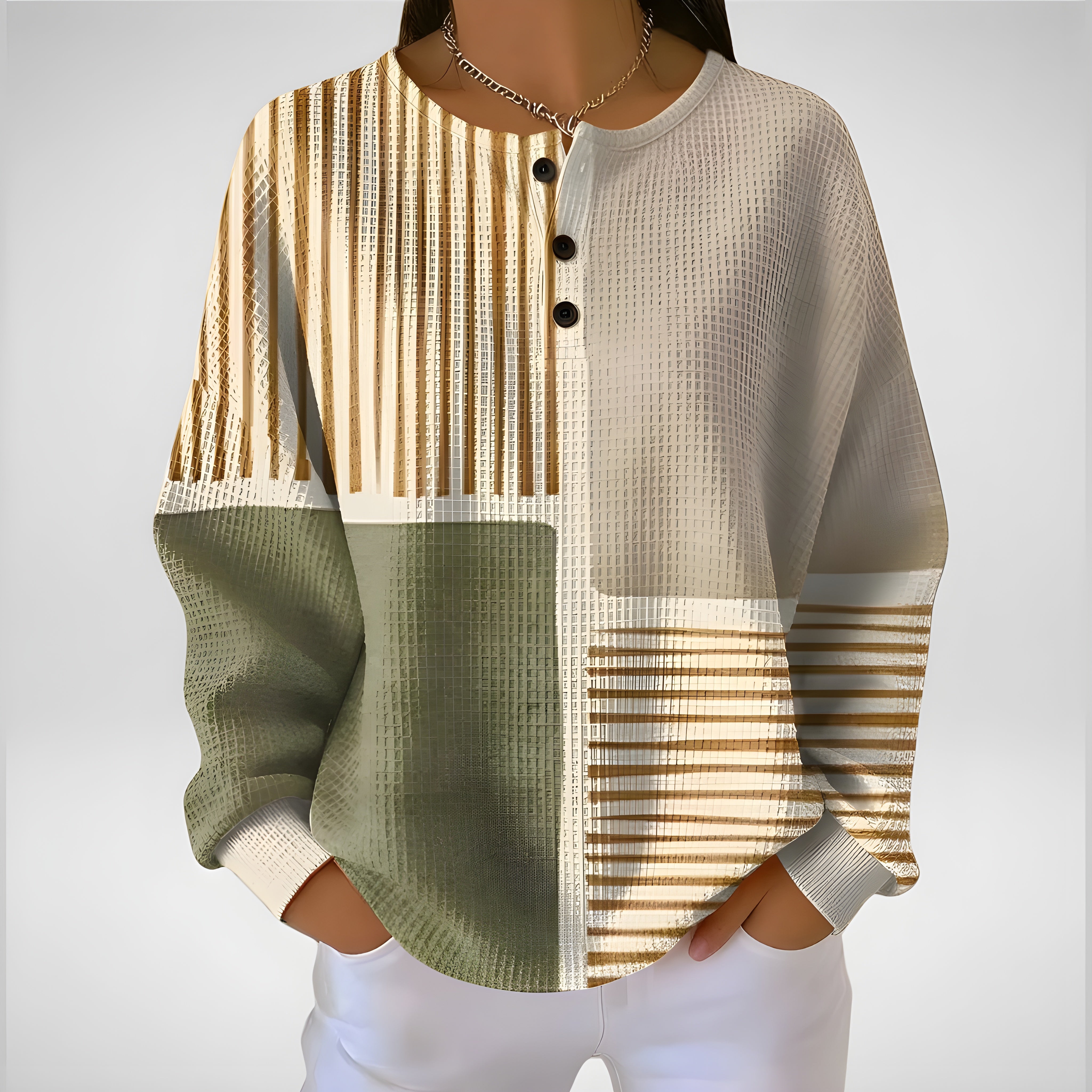 Ravelienne | Maglione Geometrico Morbido e Confortevole
