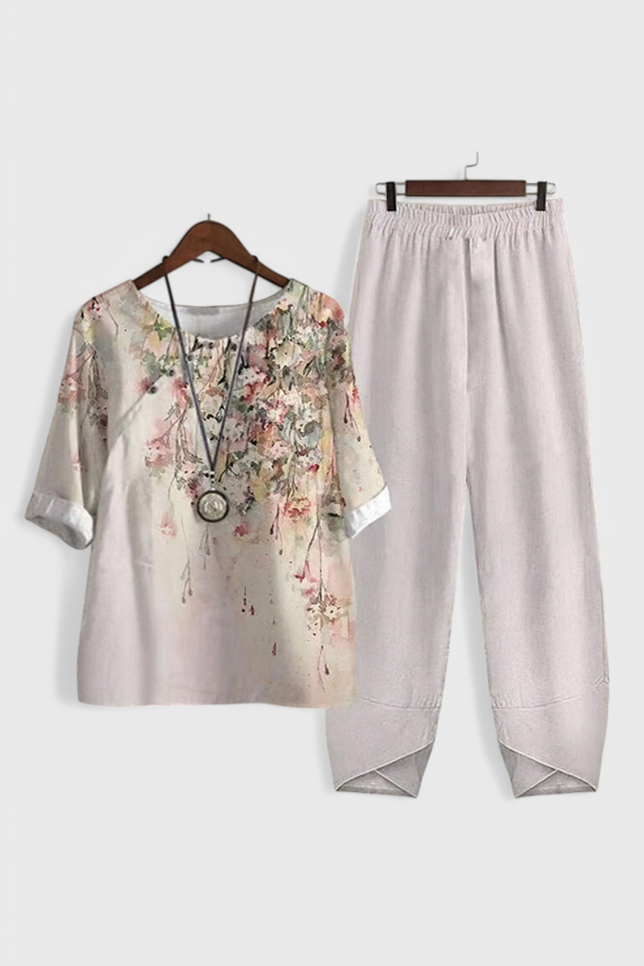 Ursula Completo Chic di Camicia e Pantaloni con Stile Rilassato