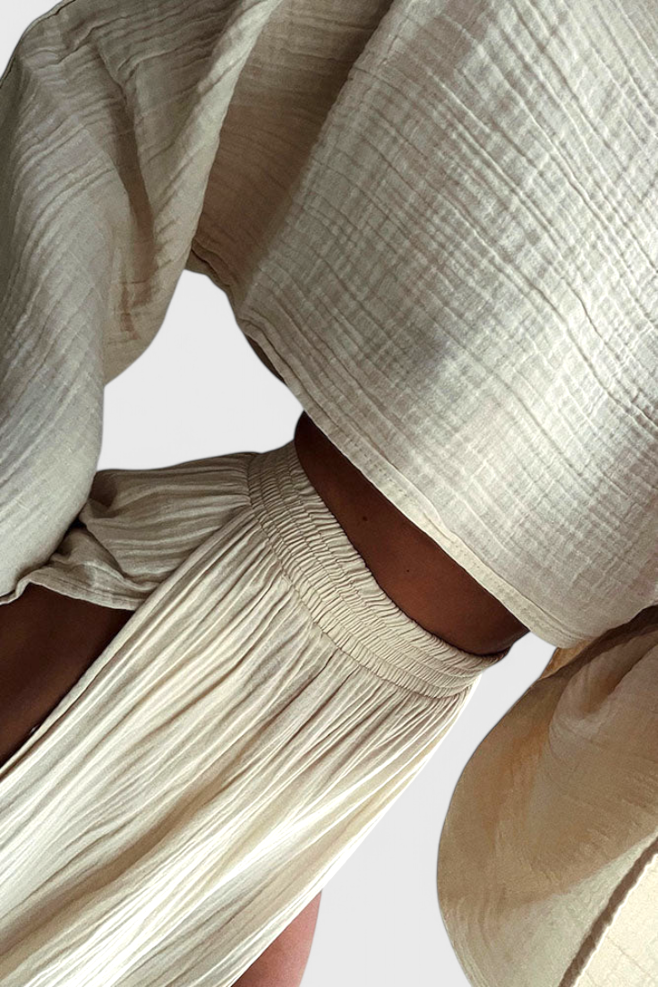 Martha Completo di Due Pezzi con Gonna a Spacco Alto