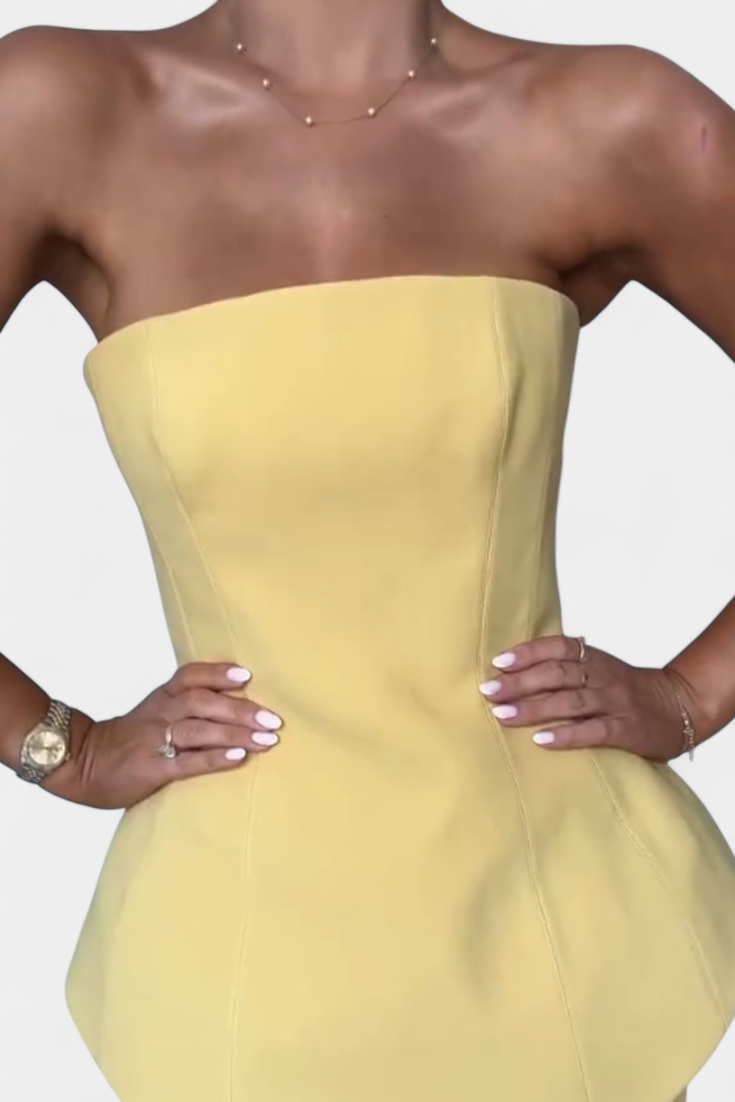 Clarita Set di Due Pezzi Plissettato Senza Spalline