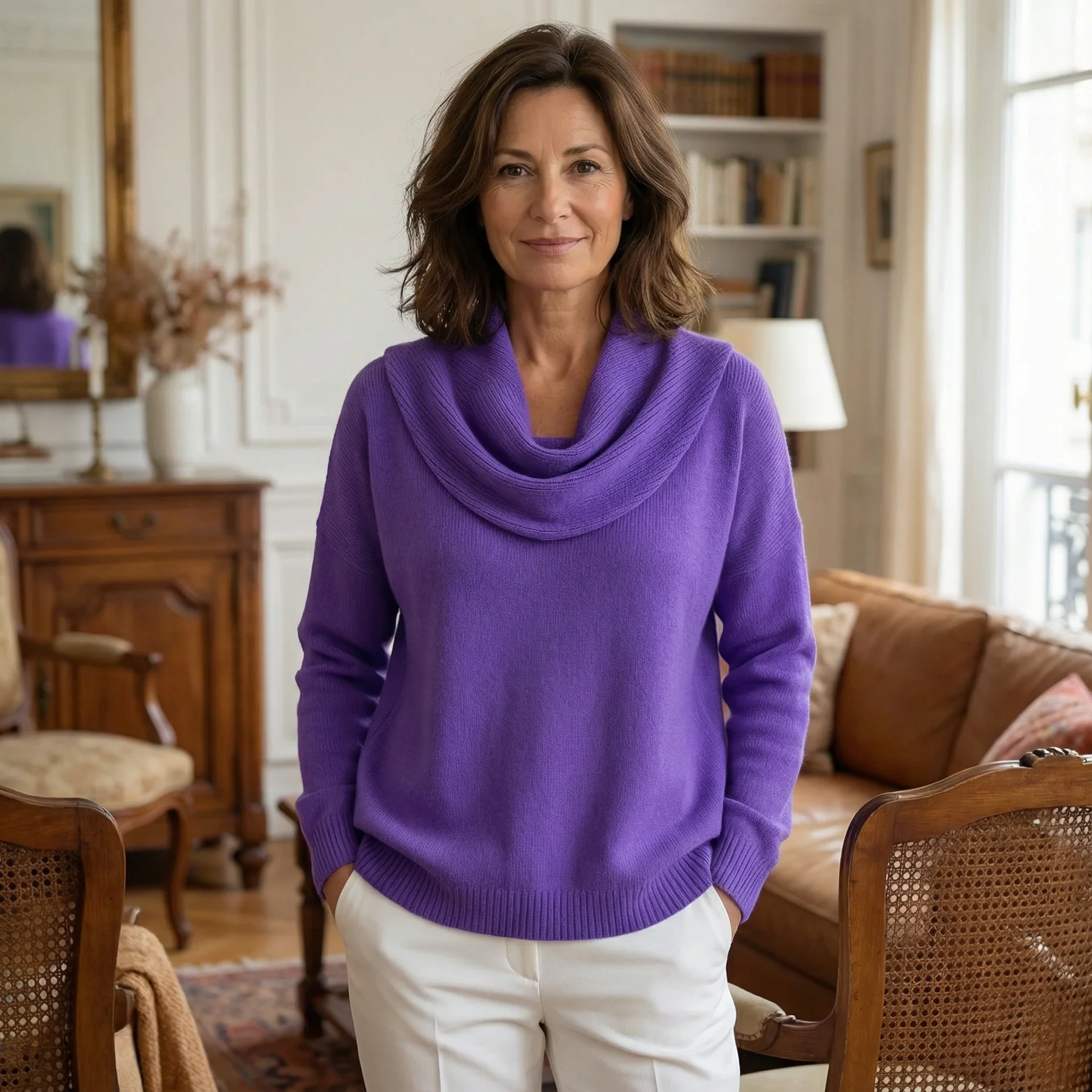 Tess | Maglione Morbido con Collo Drappeggiato