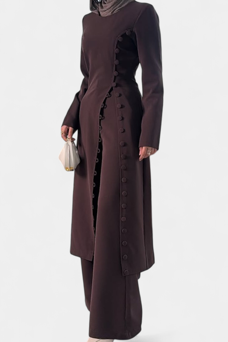 Melissa Set Casual Morbido con Blusa a Bottoni e Pantaloni Lunghi