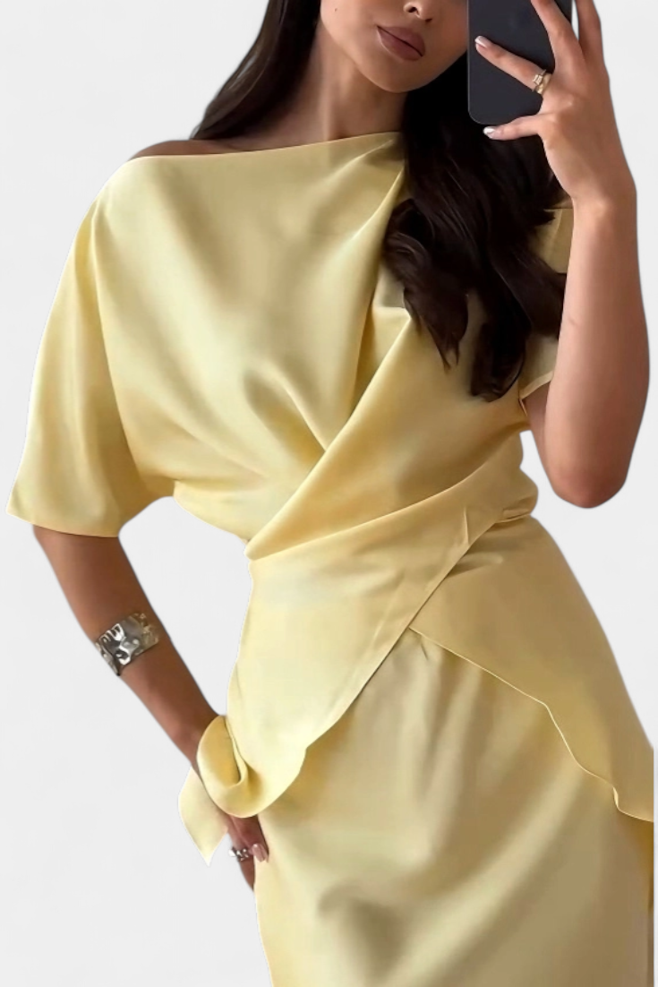 Veleda Completo con Top a Spalline Incrociate e Gonna Fluida