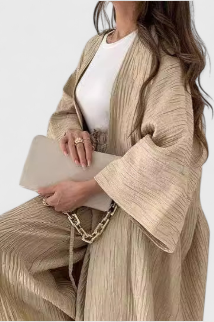 Caspian Set Relaxato di Due Pezzi con Kimono Lungo