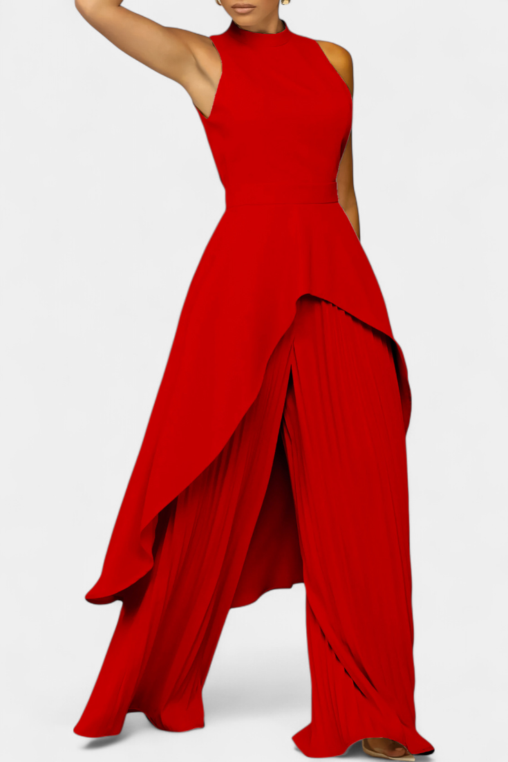 Chrysoula Completo Asimmetrico con Pantaloni Plissettati