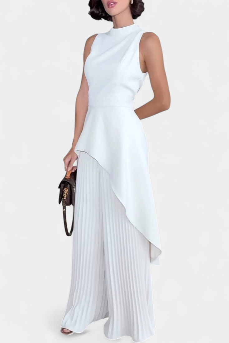 Chrysoula Completo Asimmetrico con Pantaloni Plissettati