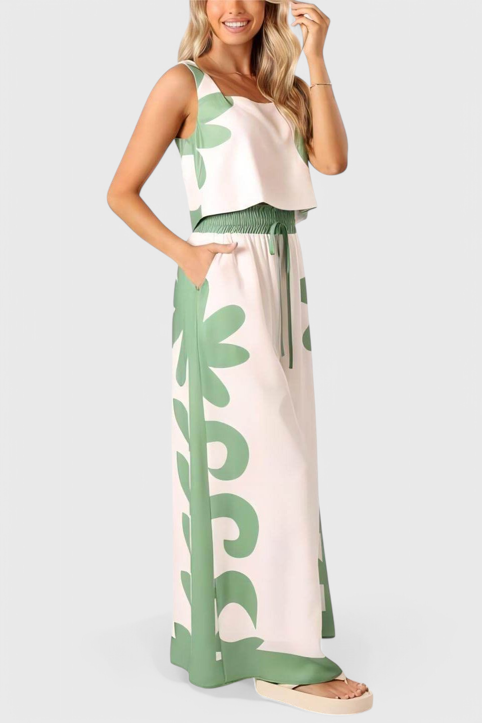 Serafina Set Senza Maniche Florale Boho